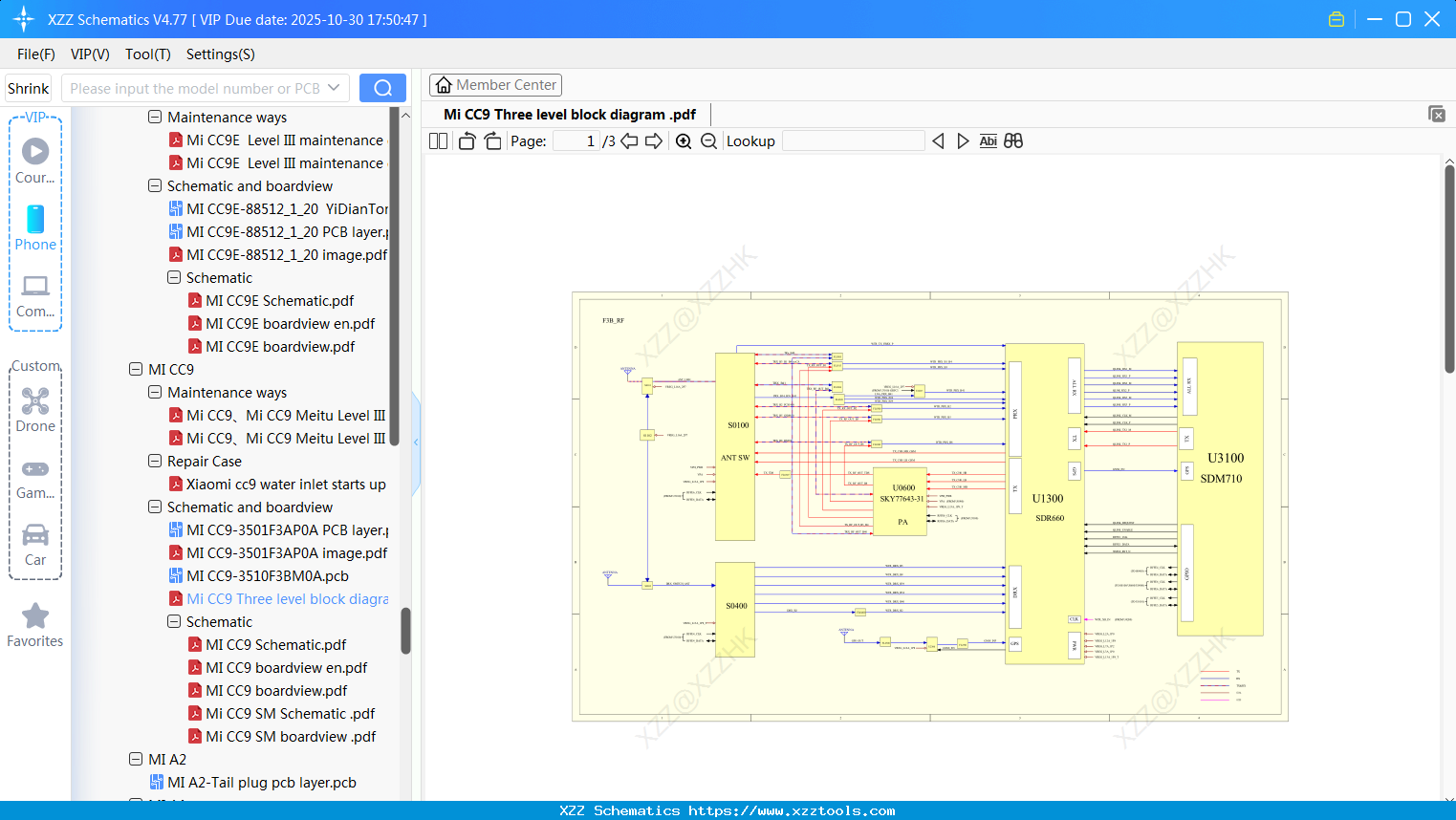 Xiaomi Mi CC9 Three Level Block Diagram